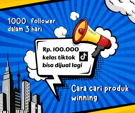 Jual Kelas Online TikTok Dapatkan 1000 Follower Temukan Produk Laris dalam 3 Hari png