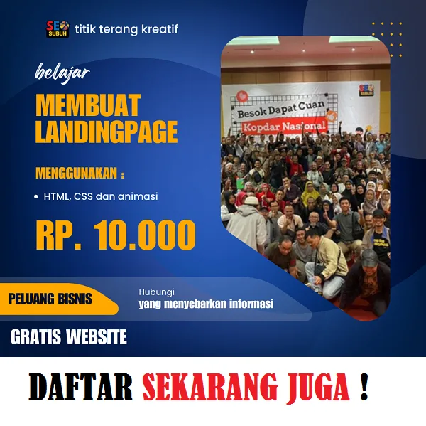 Kelas Belajar Landing Page FB Ads Hanya Rp 10 Ribu png